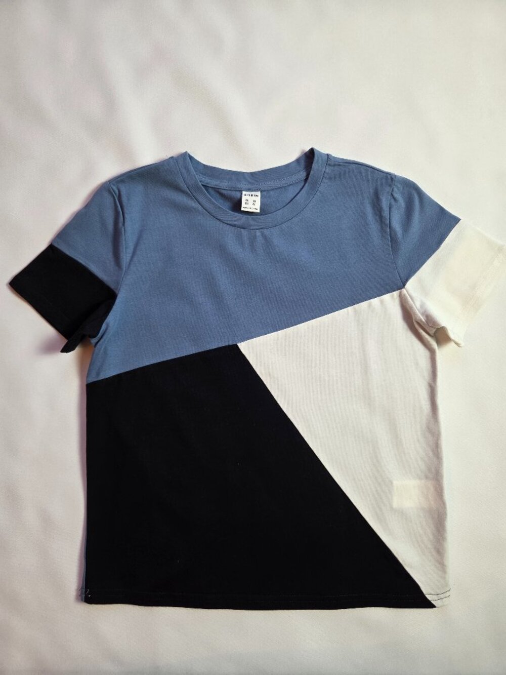 Shein Colorblock Boys T-Shirt(size8Y)- Blue/white/Black